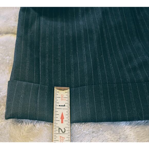 Mens Navy Pinstripe Dress Trouser Pants Blokecore Suspender Buttons Dapper 38R - Picture 5 of 7